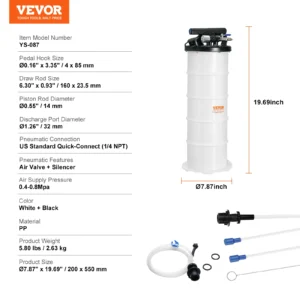 Pneumatic Fluid Extractor with Suction Hose